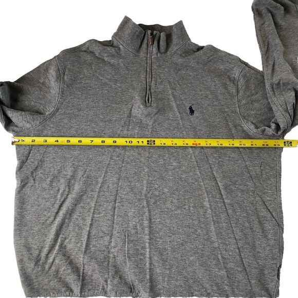 Polo Ralph Lauren 1/4 Zip Long Sleeve Heather Gray Pullover Large - Picture 4 of 12